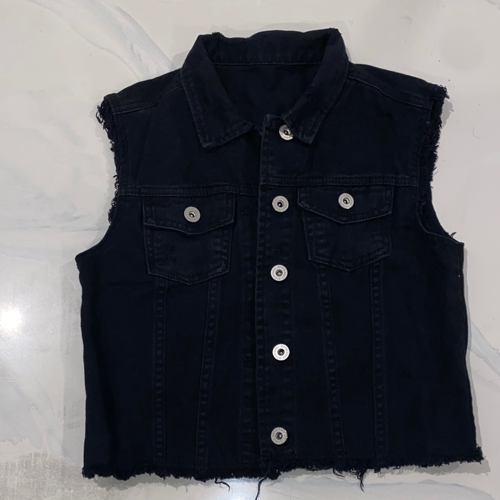 Women's Black Denim Vest